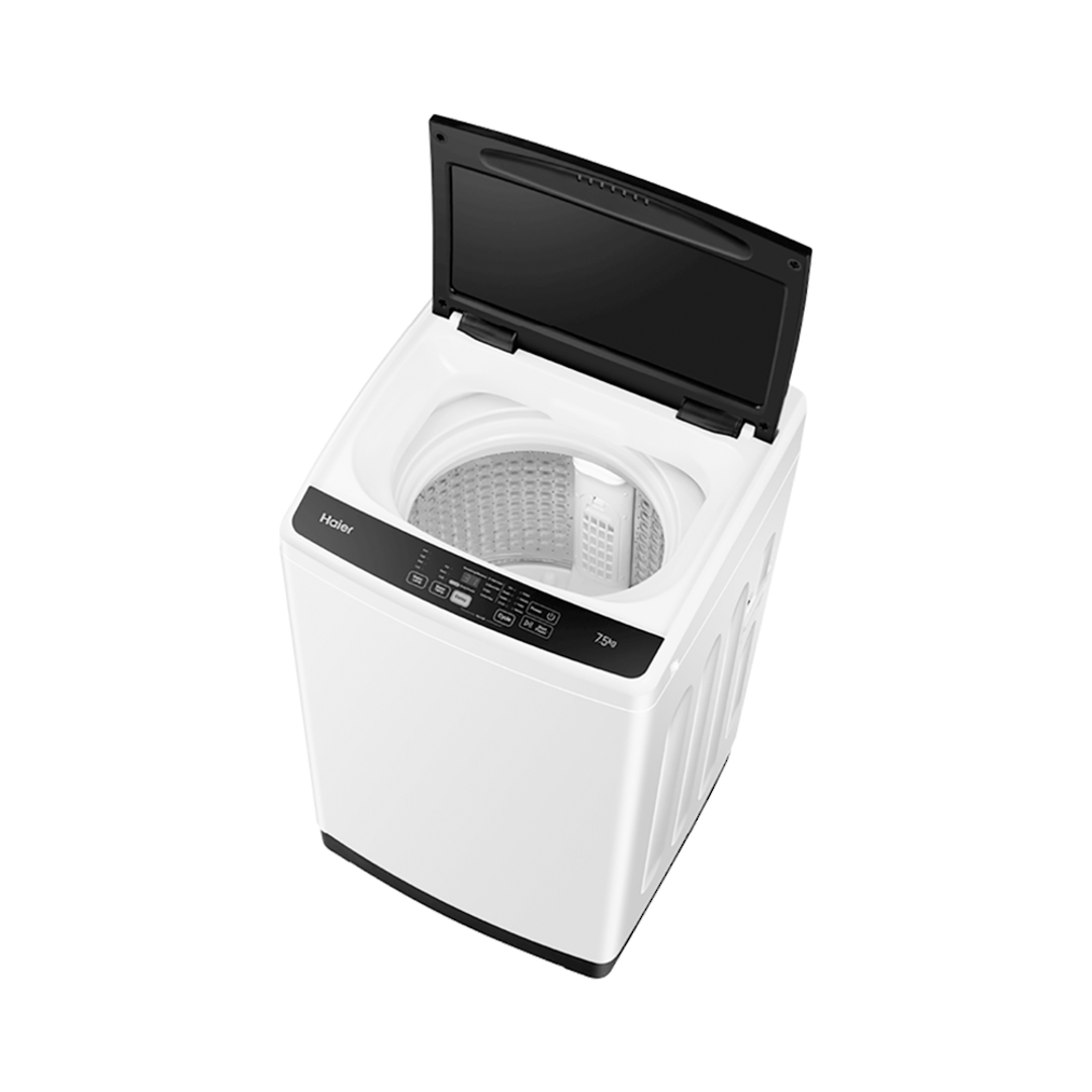 HAIER 7.5KG WHITE WITH BLACK LID TOP LOAD WASHING MACHINE image 2
